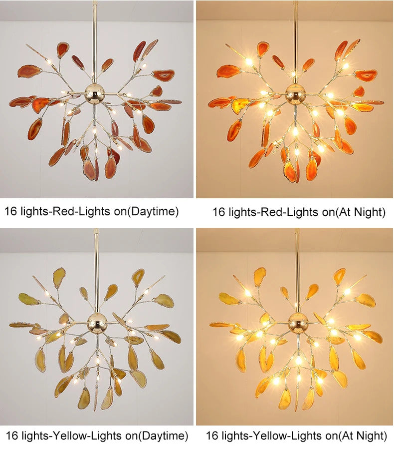 LED agate chandelier blue/green/purple/pink romantic chandelier