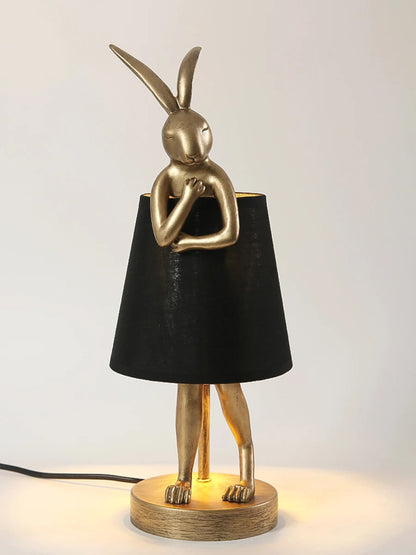 Nordic LED rabbit table lamp Designer resin rabbit desk lamp for study bedroom children's room reading led light bedside lamp