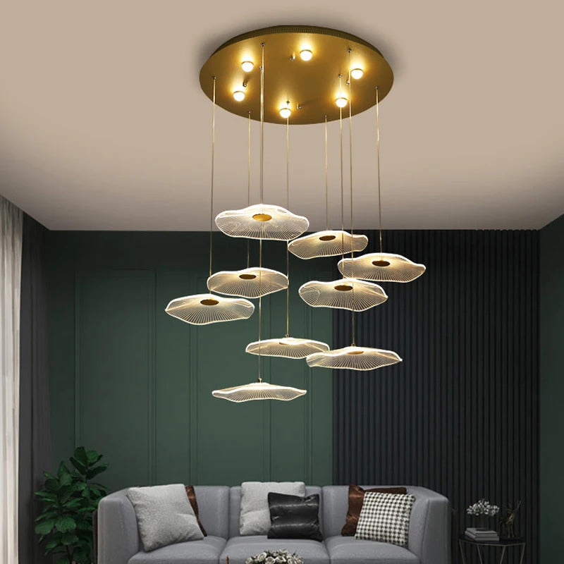 Nordic chandelier Leaf lotus chandelier of petals restaurant creative living room