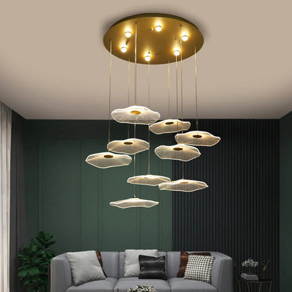 Nordic chandelier Leaf lotus chandelier of petals restaurant creative living room