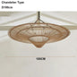 Japanese Rattan Pendant Light Wabi Sabi Wicker Chandelier For Living Room Restaurant Shop Decor Handmade Straw Hat Chandelier