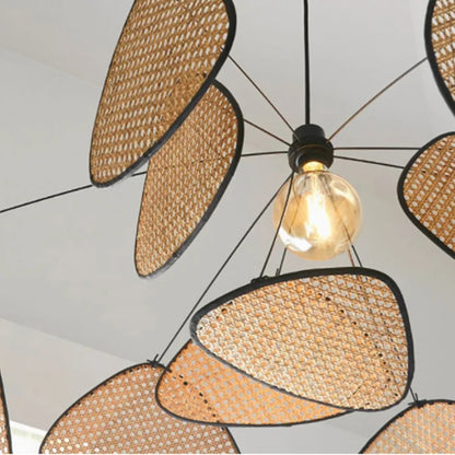 Rattan chandelier Wicker Suspension lamp