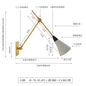 American Luxury Brass golden Wall Lamp Retro Swing Arm Adjustable Wall Light