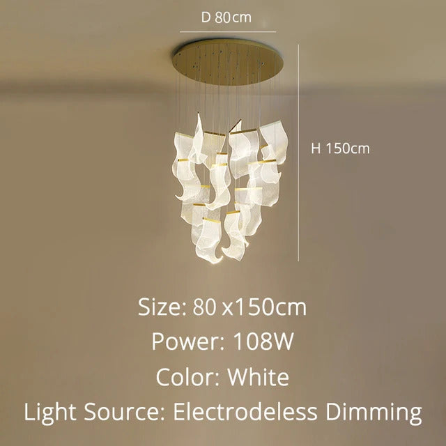 Rinkle Suspended Lights Modern Guide stairwell Chandelier