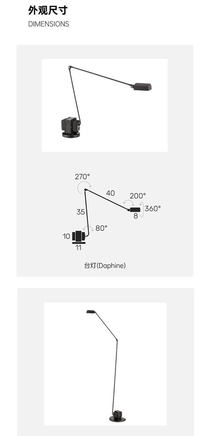 Modern Minimalist Floor Lamp Creative Bedroom Room Office Light Minimalist Study Eye Protection Reading Black Standing Light