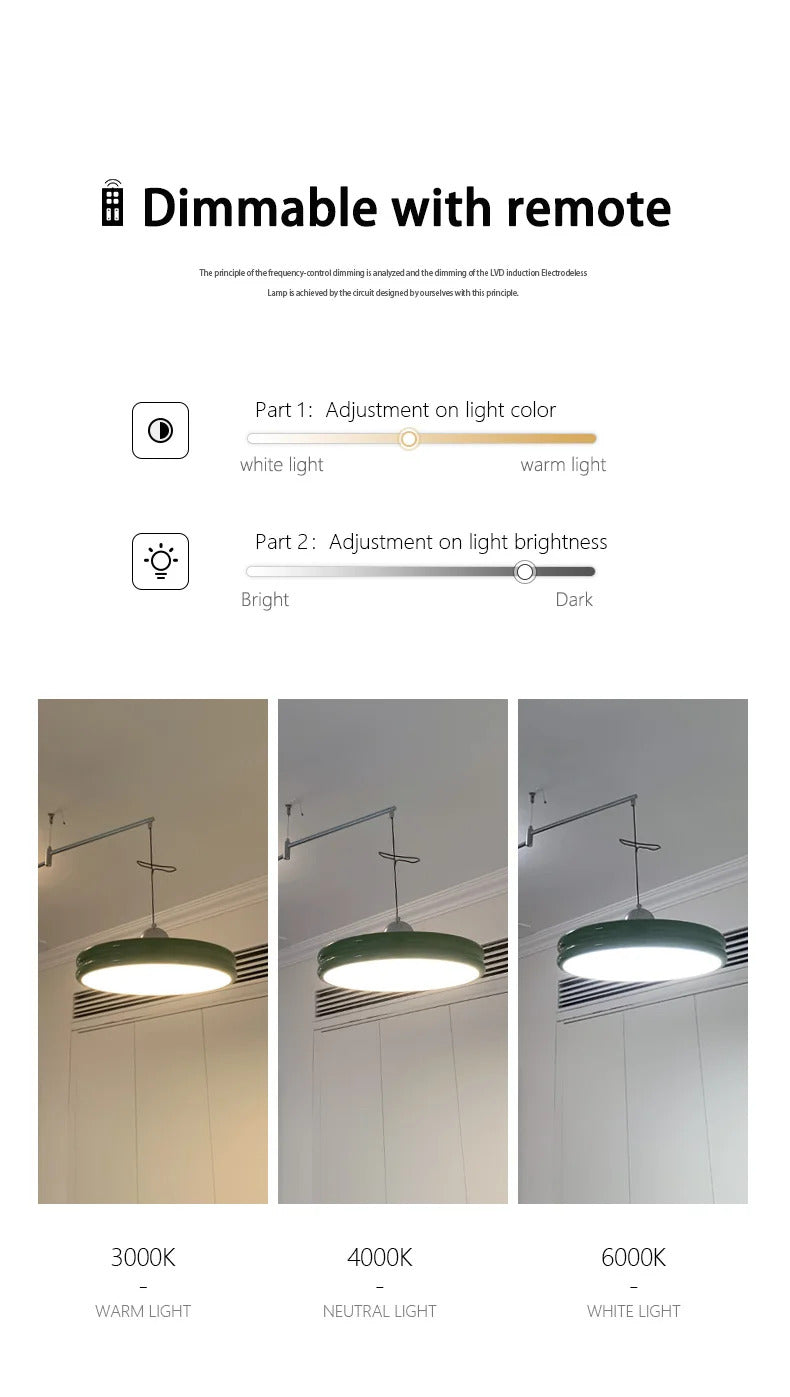 Dining table light modern chandelier Round Reading Desk Light