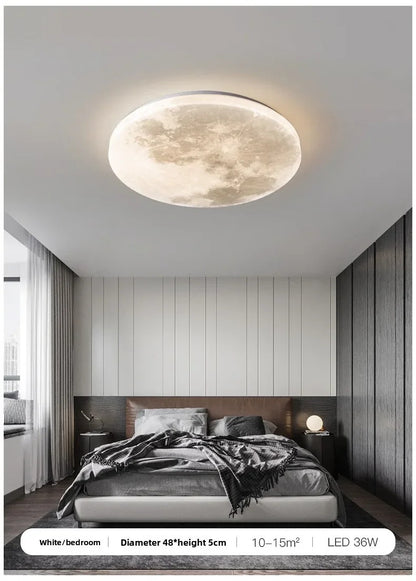 Lunar LED Ceiling Light Minimalist Bedroom Kitchen Balcony Decor Lighting Fixture