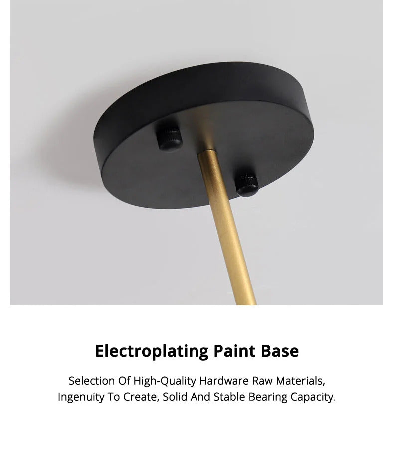 Nordic Minimalist Cone Shape chandelier Danish design black gold  iron Pendant Light