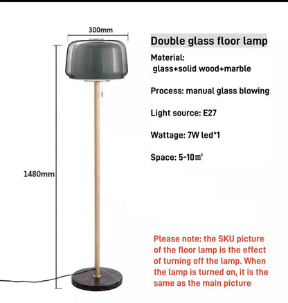 Modern Glass floor lamp Living Room Bedroom standing reading lamp