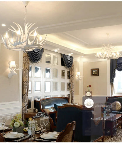 Rustic chandelier industrial wind lamps restaurant Internet cafe decoration antler lamp