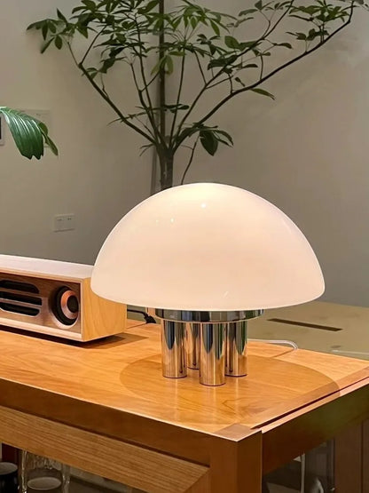 Mushroom Milk White Acrylic Retro Style LED Lights Romantic Nordic Home Decor Living Room Study Bedroom Warm Table Lamp
