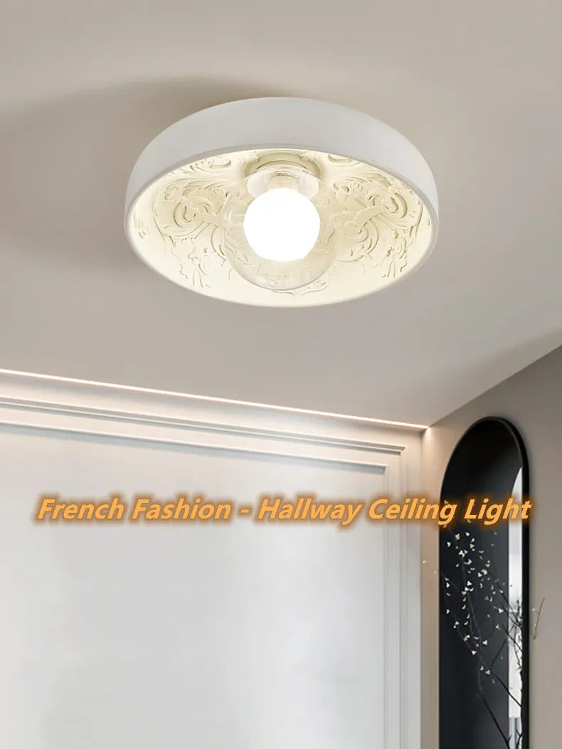 French Resin Ceiling Light Balcony Bedroom Corridor Lighting Fixture