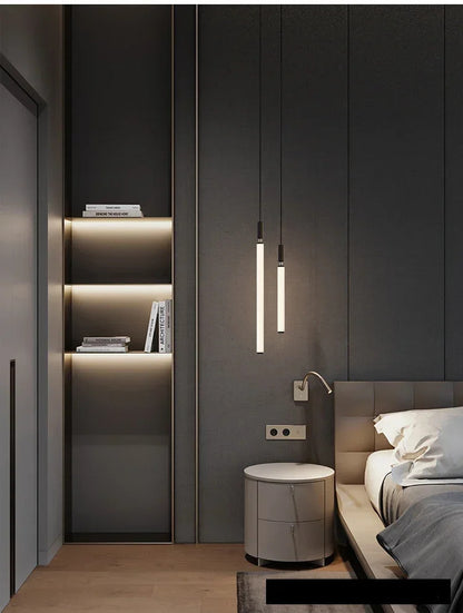 Nordic Staircase strip Pendant Light Modern Minimalist long line Villa Loft bedside Hanging Lamp