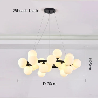 Nordic Round chandelier Glass Ball Chandeliers Living room ring scandinavian lamp fixtures