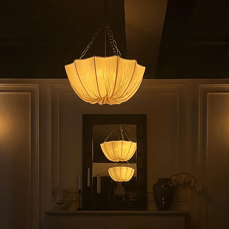 Retro Wabi Sabi Fabric Chandelier Japanese Fabric Pendant Lights