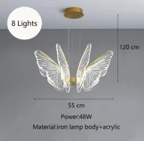Nordic ring pendant light Acrylic butterfly lights Creative Gold luxury pendant light