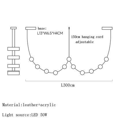Nordic Leather Chandelier Designer Lighting