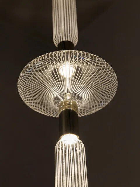 Cipher Multi Pendant light Luxury Clear Glass pipe Chandelier