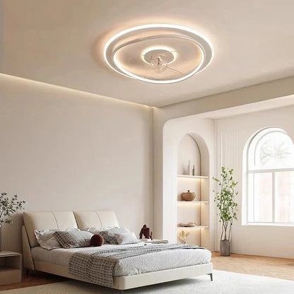 Modern LED Ceiling Fan Light Remote Dimming 6 Levels Silent Living Room lighting