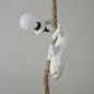Resin chameleon pendant light Retro Hemp Rope Monkey Pendant Lamp