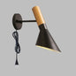 Nordic Minimalist Bedside Wall Lamp Black white Iron Sconce Industrial Retro wall light