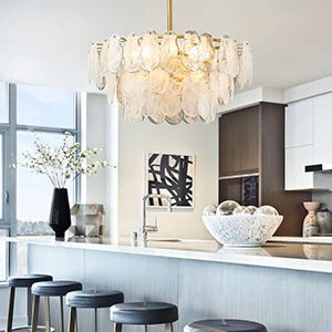 Nordic Luxury Glass Pendant Lamp Metal Crystals LED Chandeliers