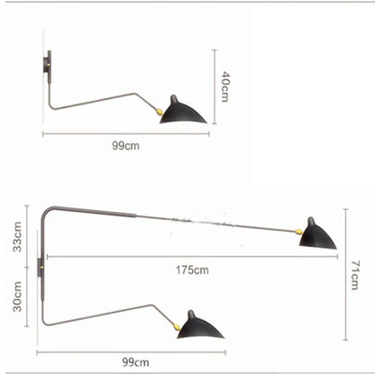 Industrial Long Pole Swing Wall lamp Nordic Spider ceiling Light Minimalist wall Sconce