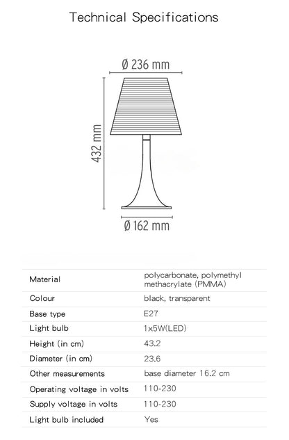 Modern Simple Table Lamp Transparent Acrylic Table Lamps for Living Room Bedroom Study Desk Decor Light Home Bedside Lamp