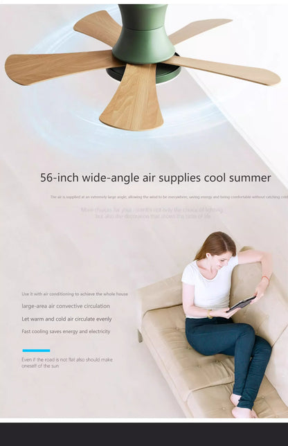 Nordic colorful Ceiling fan light Modern Children bedroom Indoor Ceiling fan lamp