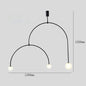 Nordic Iron geometric Line Pendant lamp Black Gold Iron U Line Chandelier