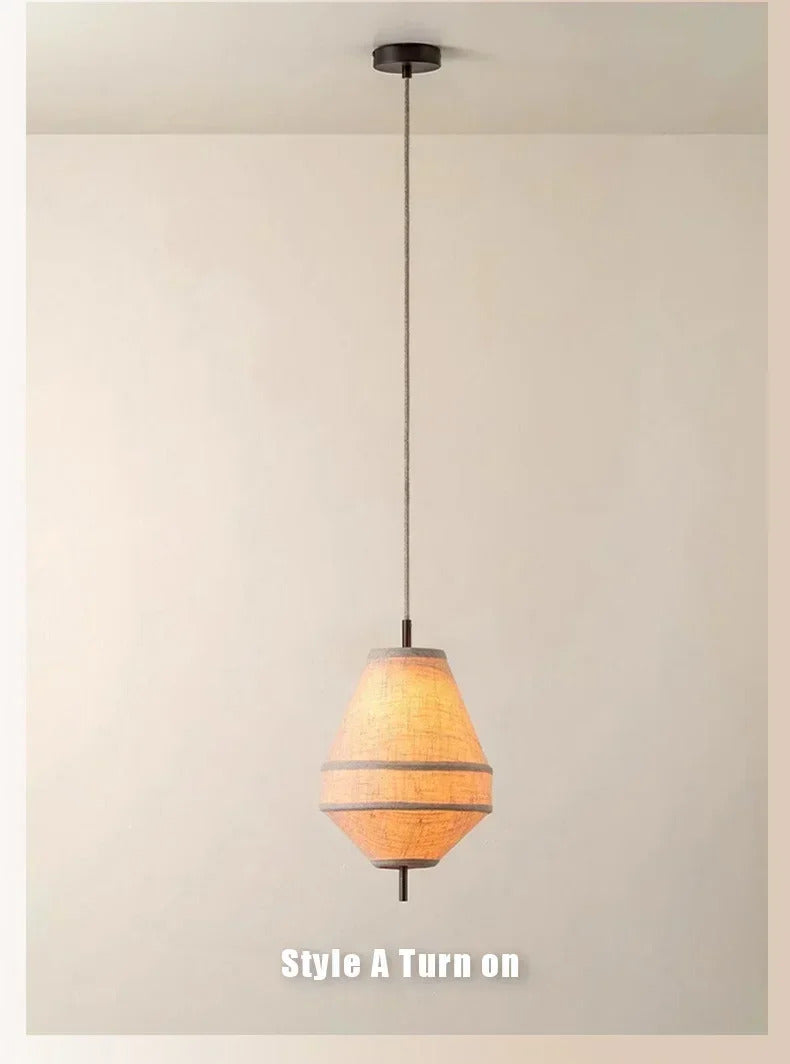 Wabi Sabi Fabric Pendant Light Nordic White Cloth Chandelier