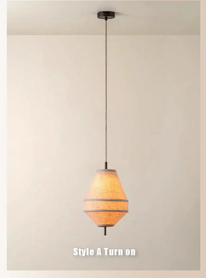 Wabi Sabi Fabric Pendant Light Nordic White Cloth Chandelier