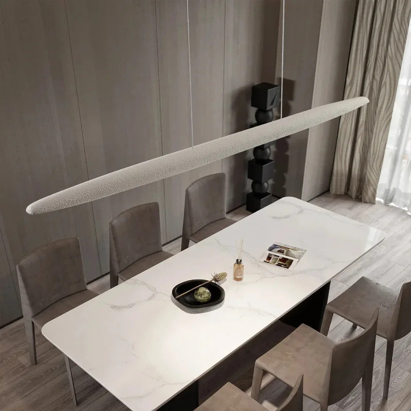 Minimalist Long Strip Wabi Sabi Dining Room Pendant Lamp Tea Bar Cafe LED Ceiling Chandelier
