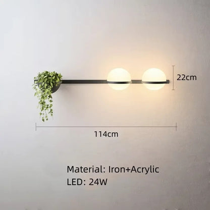 Plant Wall Light Modern Designer Led Study Bedroom Bedside Corridor Luxury Wall Lamp