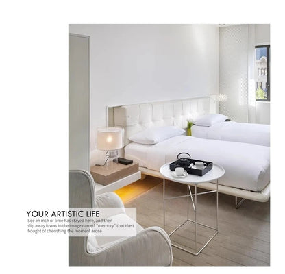 Mercer Glass Led Table Lamp, Postmodern Designer Glass Bedside Table Light, Nordic Bedroom Table Lights For Living Room Sofa