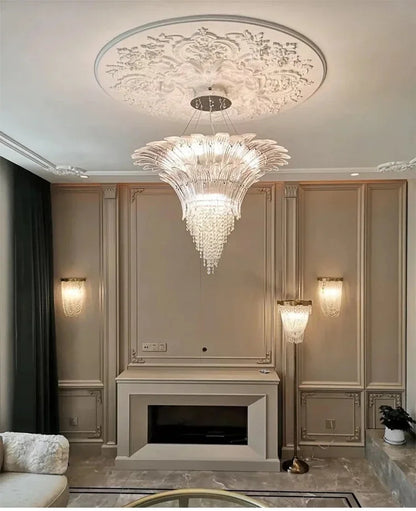 Modern Luxury Crystal Chandelier Hotel Villa Staircase Pendant Lamp