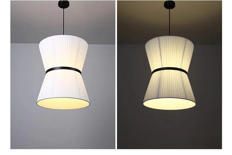 Wabi Sabi White Fabric Pendant Lamp Nordic Restaurant Decoration Cloth Chandelier