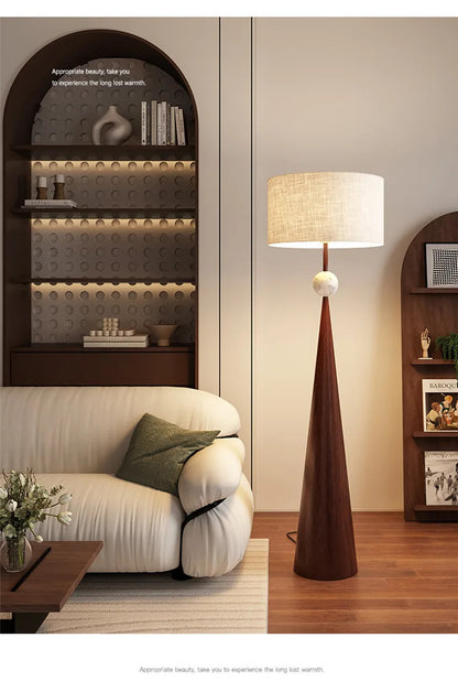 Wabi-sabi Floor Lamp Cloth Cover Art Decorative Bedroom Bedside Floor Light