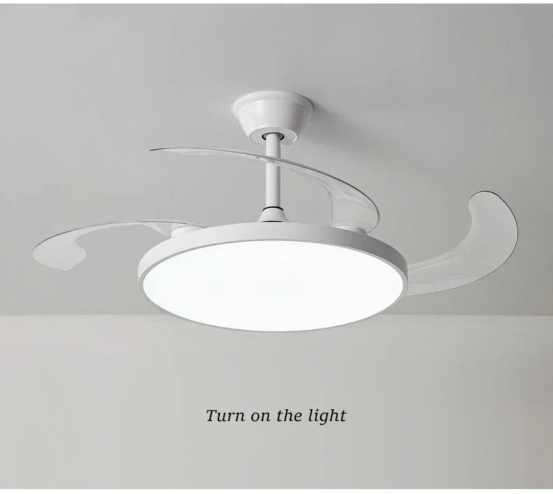 Ceiling Fan With Light Modern Remote Smart Invisible Ceiling Fan Bedroom Lamp