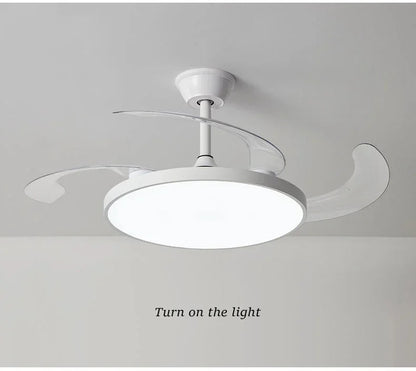Ceiling Fan With Light Modern Remote Smart Invisible Ceiling Fan Bedroom Lamp