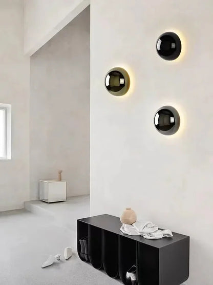Minimalist Plated Silver Luxurious Wall Lamp Modern Simple Circular Lunar Eclipse sconce
