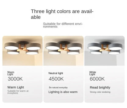 Modern Ceiling Lamp Bedroom Minimalist Wood Home Decor Lighting Fixtures