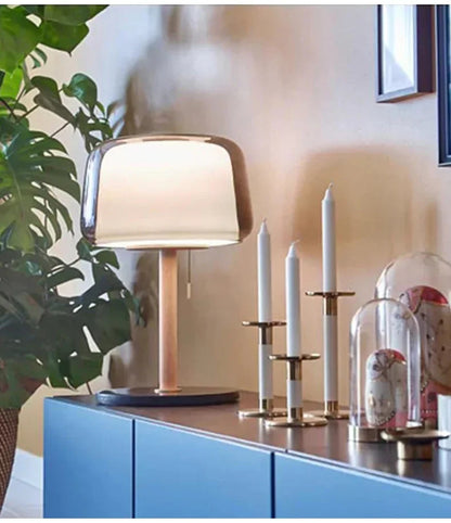 Nordic Bedroom Bedside Lamp Simple Cream Style Modern Design Room Decoration Study Glass LED Table Lamps