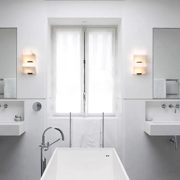 Modern Texture White Marble outdoor wall lamp corridor entry hall hotel bedside night lamp