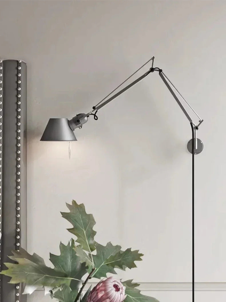Italian swing arm wall lamp LED Silver Black wall lamp Rotatable Adjustable Reading Lights Decor wall mounted bedside lights