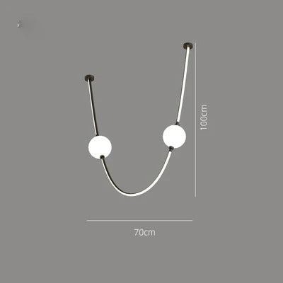 Postmodern glass ball chandelier nordic led curve light Dimmable staircase lamp