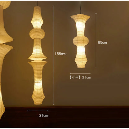 Nordic Wabi Sabi Wind Rice Paper Led Pendant Lights Living Room Bedroom Corner Chandelier