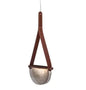 Modern leather handmade glass pendant lamp gray amber clear glass pendant Light