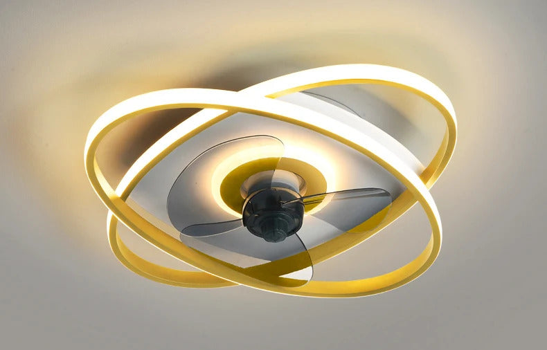 Modern bedroom decor led ceiling fan light lamp dining room remote control lamps