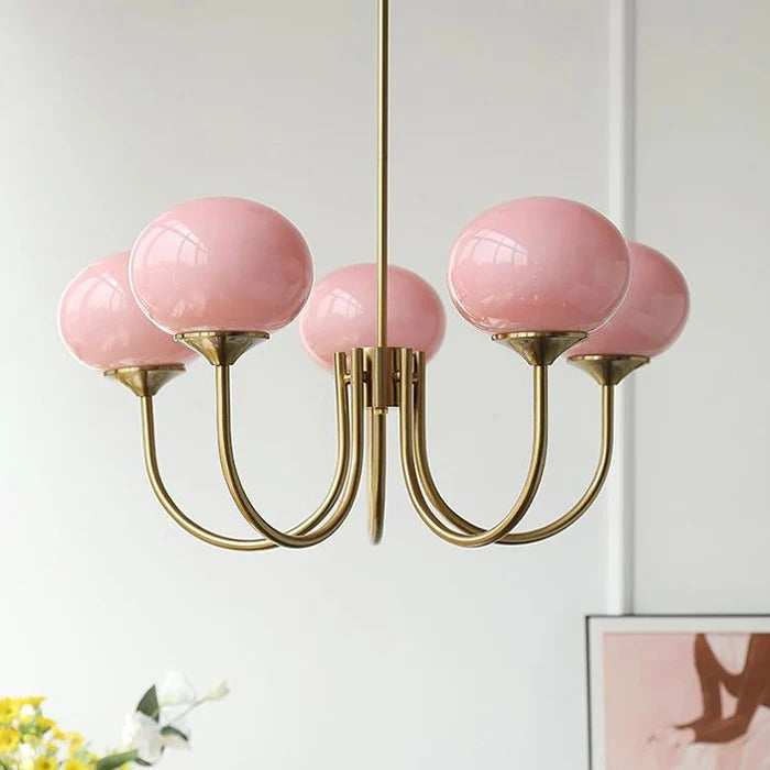 Nordic Simple Bedroom Lamp Designer Art Warm Romantic Children's Room Pink Medieval Bauhaus Chandelier